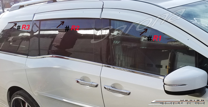 Custom Honda Odyssey  Mini Van Rain Visors (2005 - 2010) - $390.00 (Part #HD-004-RV)